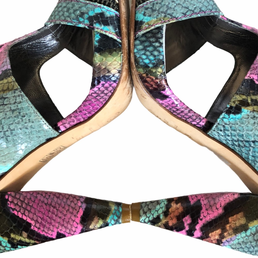 Botkler Multicolor Snakeskin Strappy Open Bootie - Picture 5 of 7